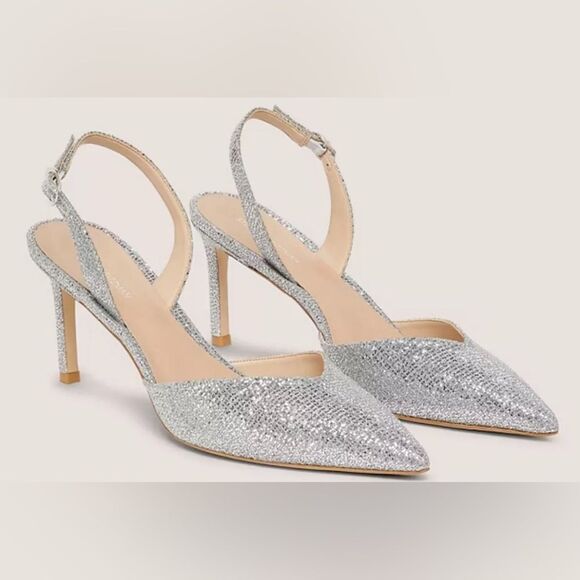 Stuart Weitzman Julia 75 Sling Pump Crystal New Size 40.5 US 10
